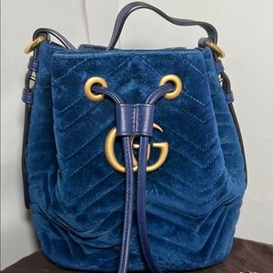 Gucci GG Marmont Velvet Bucket Bag
